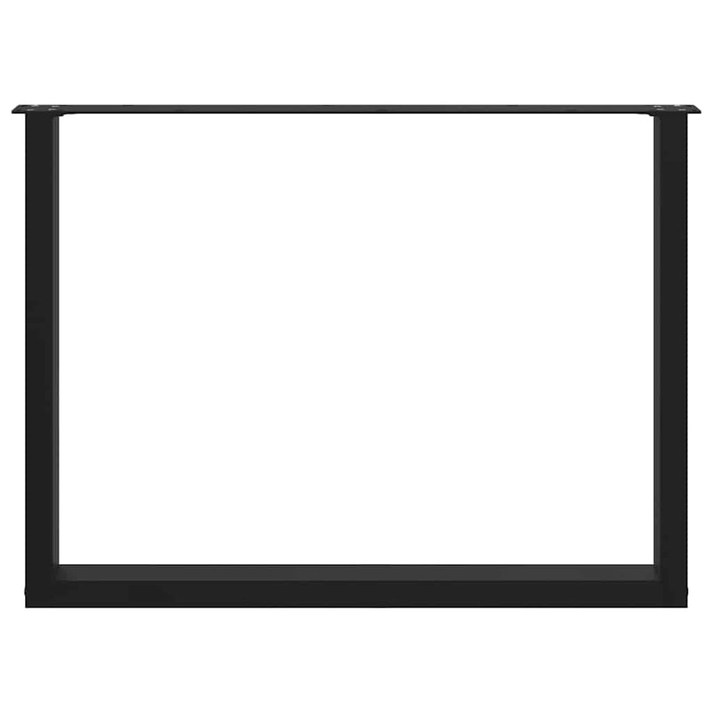 vidaXL 2 db U alakú étkezőasztal láb fekete 100 x (72-73) cm acél étkezőasztalhoz