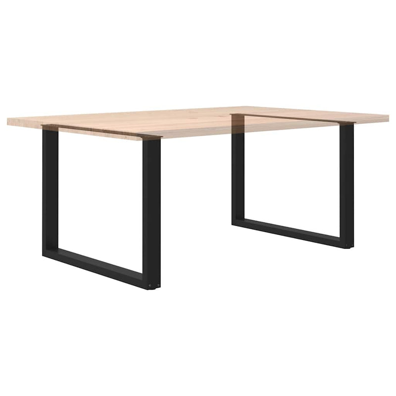 vidaXL 2 db U alakú étkezőasztal láb fekete 100 x (72-73) cm acél étkezőasztalhoz