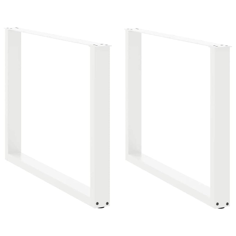 vidaXL 2 db U alakú étkezőasztal láb fehér 100 x (72-73) cm acél étkezőasztal láb