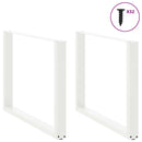 vidaXL 2 db U alakú étkezőasztal láb fehér 100 x (72-73) cm acél étkezőasztal láb