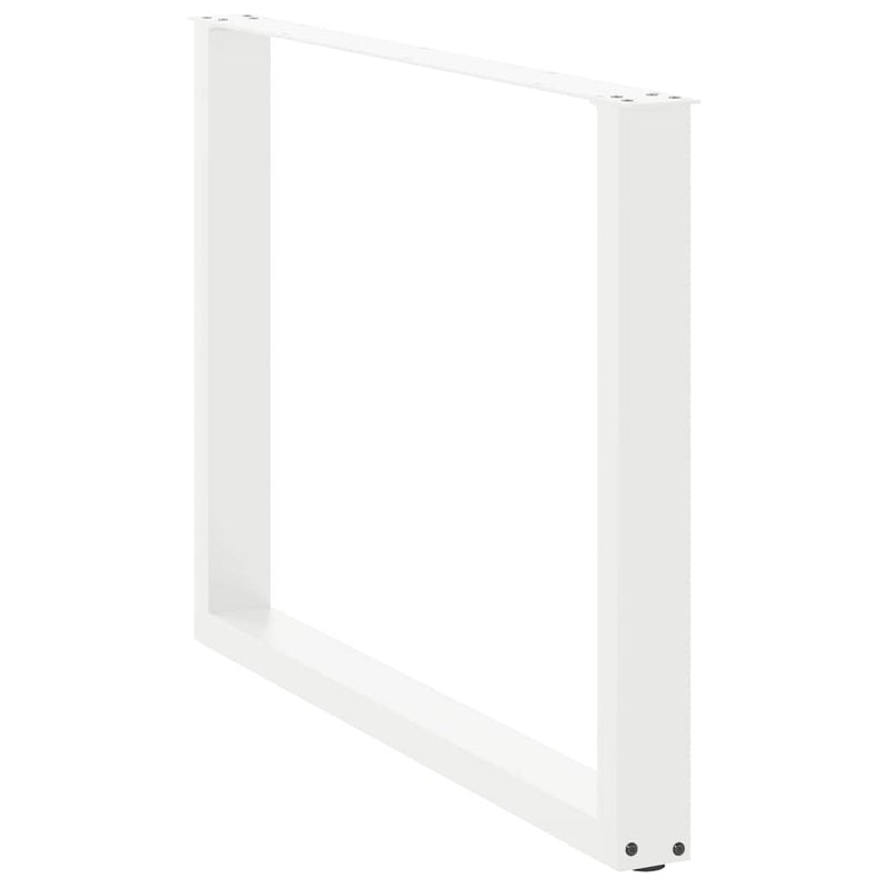 vidaXL 2 db U alakú étkezőasztal láb fehér 100 x (72-73) cm acél étkezőasztal láb