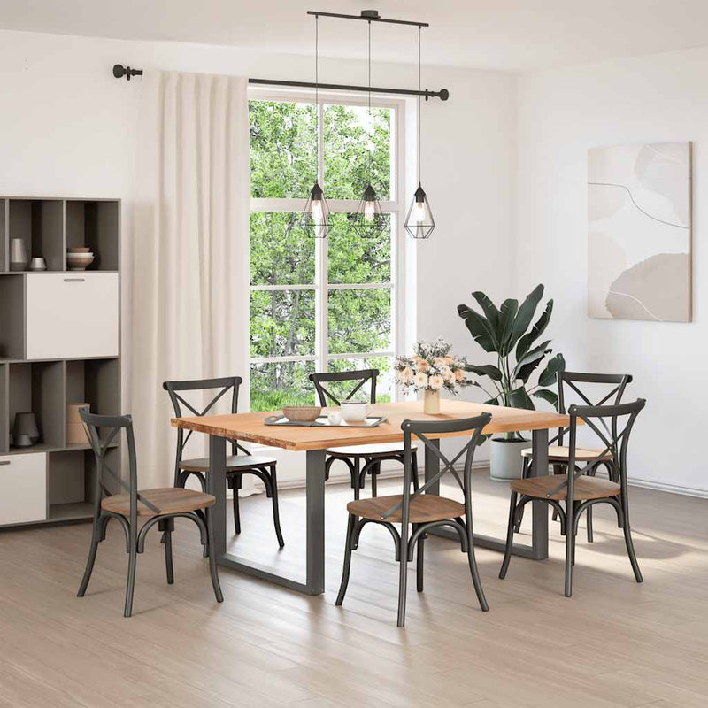 vidaXL 2 db antracitszürke, U alakú étkezőasztal láb 100 x (72-73) cm acél