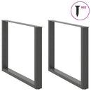 vidaXL 2 db antracitszürke, U alakú étkezőasztal láb 100 x (72-73) cm acél