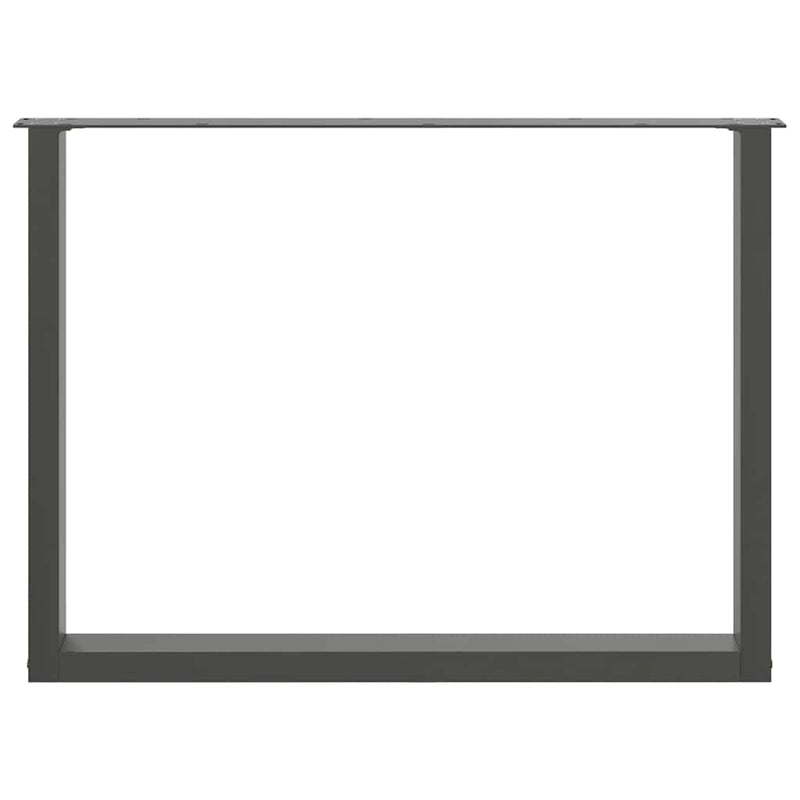 vidaXL 2 db antracitszürke, U alakú étkezőasztal láb 100 x (72-73) cm acél