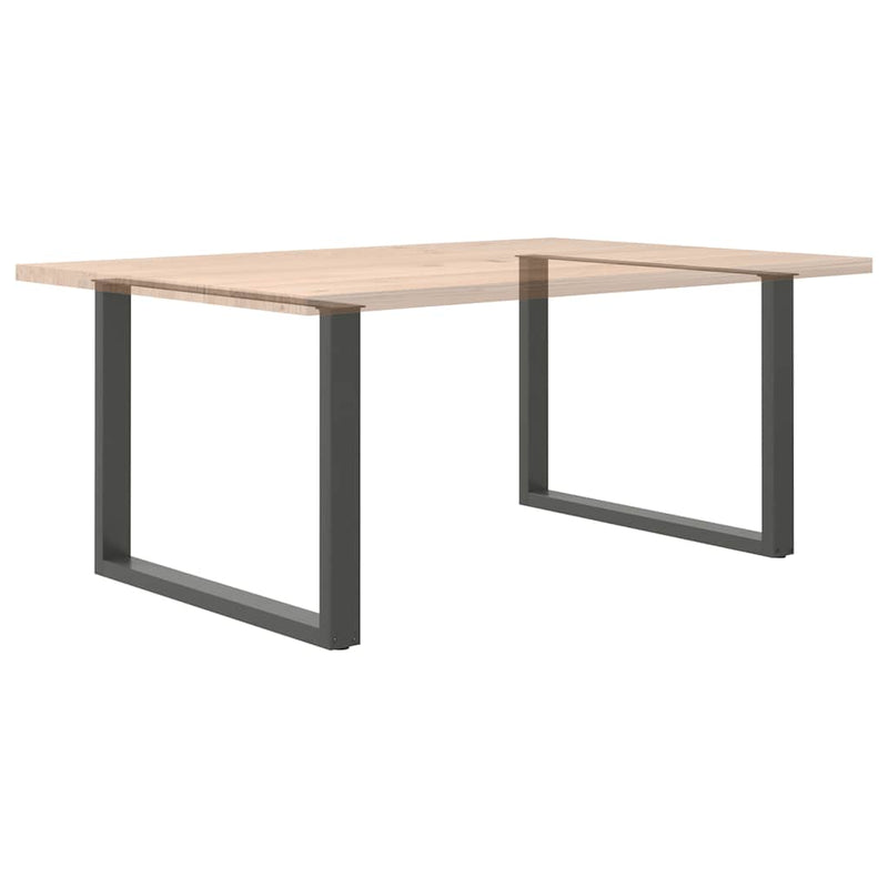 vidaXL 2 db antracitszürke, U alakú étkezőasztal láb 100 x (72-73) cm acél