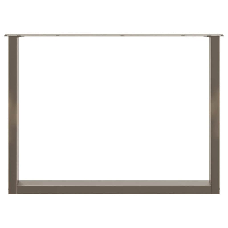 vidaXL 2 db U alakú étkezőasztal láb natúr acélból 100 x (72-73) cm acél