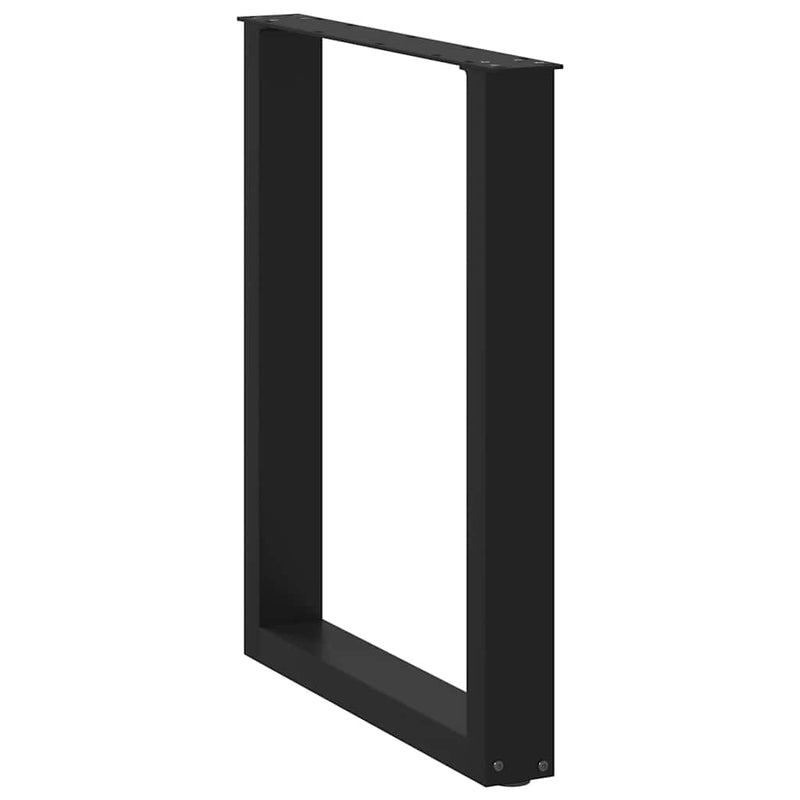 vidaXL 3 db U alakú étkezőasztal láb fekete, 70 x (72-73) cm acél