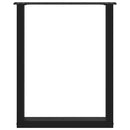 vidaXL 3 db U alakú étkezőasztal láb fekete, 70 x (72-73) cm acél