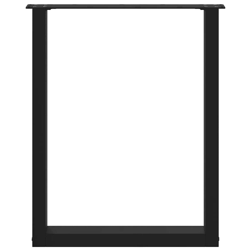 vidaXL 3 db U alakú étkezőasztal láb fekete, 70 x (72-73) cm acél