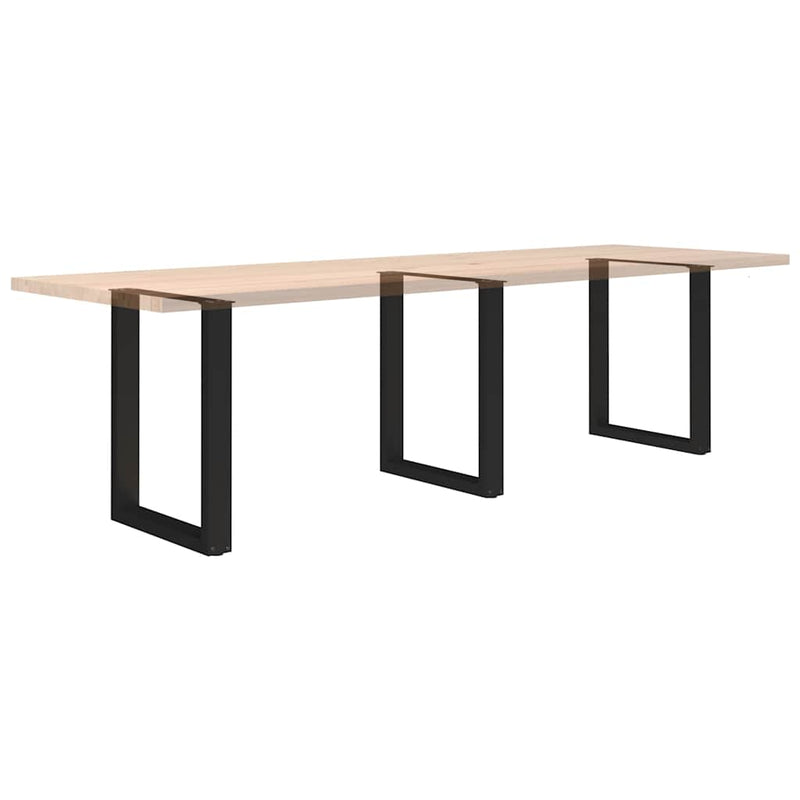 vidaXL 3 db U alakú étkezőasztal láb fekete, 70 x (72-73) cm acél