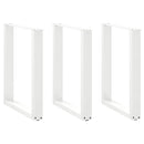 vidaXL 3 db U alakú étkezőasztal láb fehér 70 x (72-73) cm acél étkezőasztal láb