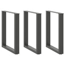 vidaXL 3 db antracitszürke, U alakú étkezőasztal láb 70 x (72-73) cm acél