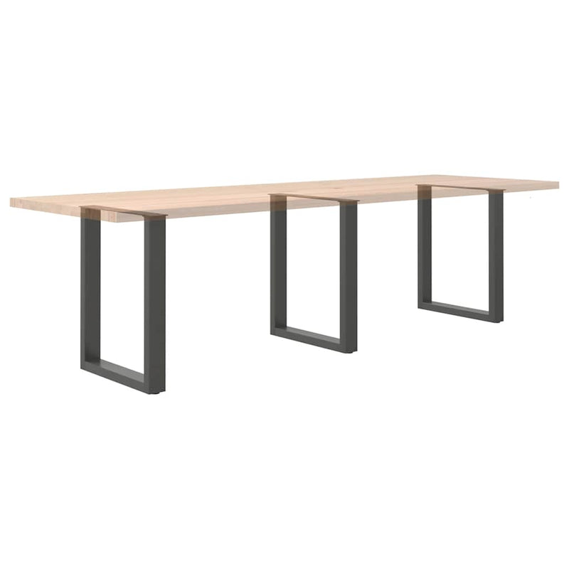 vidaXL 3 db antracitszürke, U alakú étkezőasztal láb 70 x (72-73) cm acél