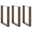 vidaXL 3 db U alakú étkezőasztal láb natúr acélból 70 x (72-73) cm