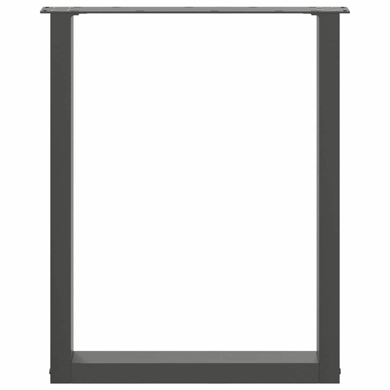 vidaXL 3 db U alakú étkezőasztal láb natúr acélból 70 x (72-73) cm