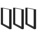 vidaXL 3 db U alakú étkezőasztal láb fekete 80 x (72-73) cm acél étkezőasztal láb