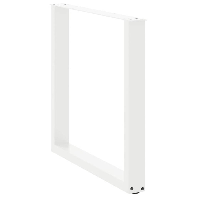 vidaXL 3 db U alakú étkezőasztal láb fehér 80 x (72-73) cm acél étkezőasztal láb
