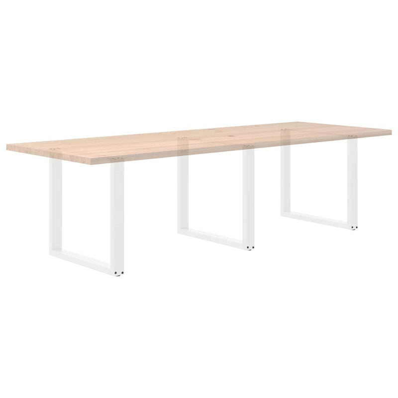 vidaXL 3 db U alakú étkezőasztal láb fehér 80 x (72-73) cm acél étkezőasztal láb