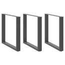 vidaXL 3 db antracitszürke, U alakú acél étkezőasztal láb 80 x (72-73) cm