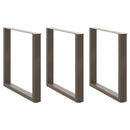 vidaXL 3 db U alakú étkezőasztal láb natúr acél 80x(72-73) cm