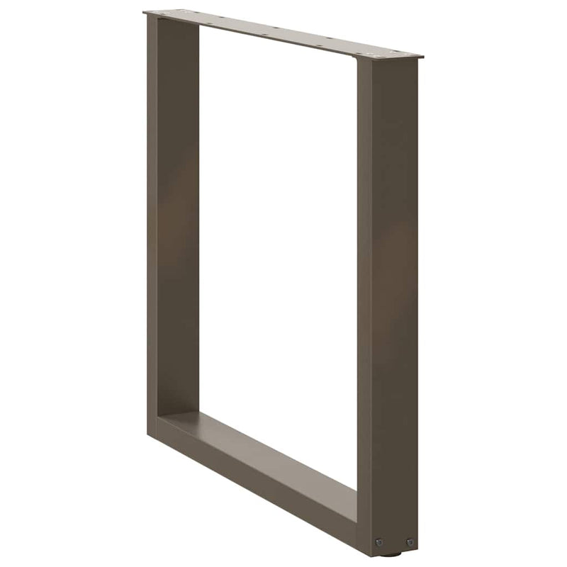 vidaXL 3 db U alakú étkezőasztal láb natúr acél 80x(72-73) cm