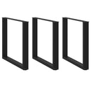 vidaXL 3 db U alakú étkezőasztal láb fekete 90 x (72-73) cm acél étkezőasztal láb