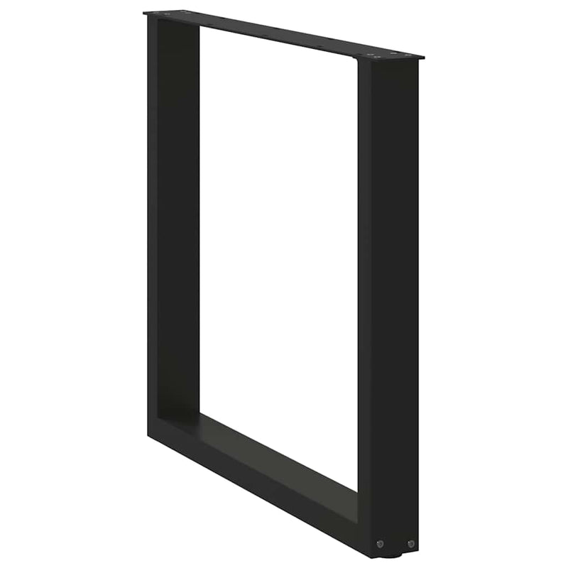 vidaXL 3 db U alakú étkezőasztal láb fekete 90 x (72-73) cm acél étkezőasztal láb