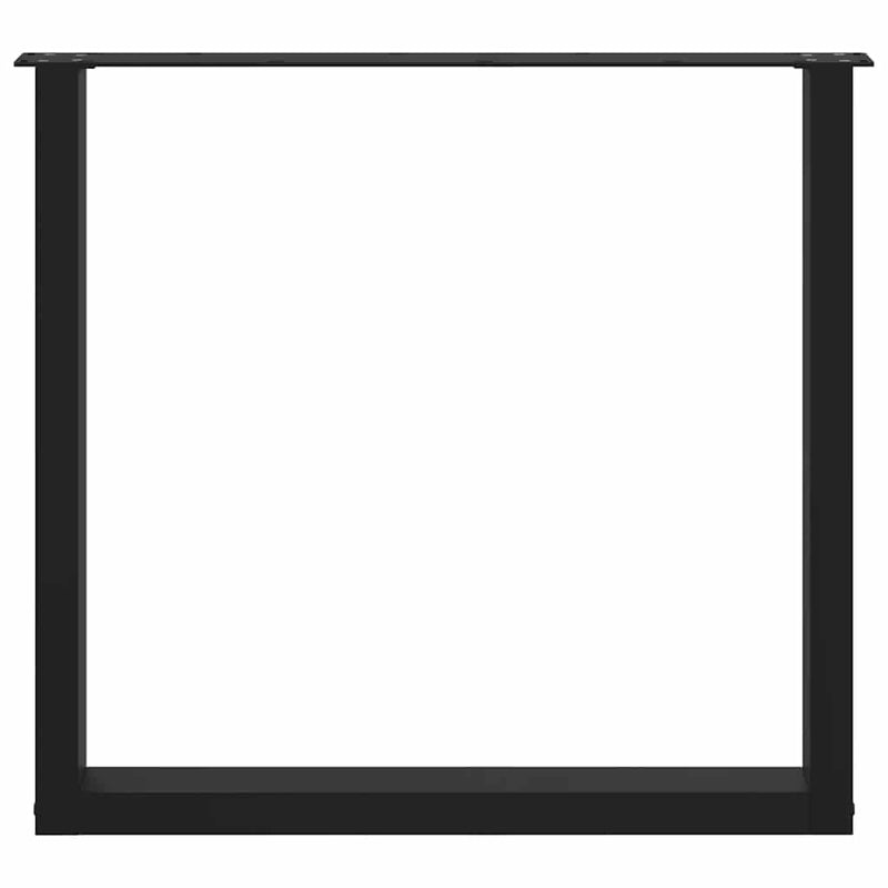 vidaXL 3 db U alakú étkezőasztal láb fekete 90 x (72-73) cm acél étkezőasztal láb