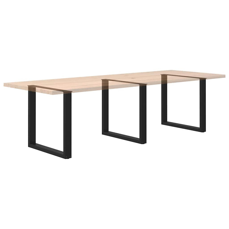 vidaXL 3 db U alakú étkezőasztal láb fekete 90 x (72-73) cm acél étkezőasztal láb