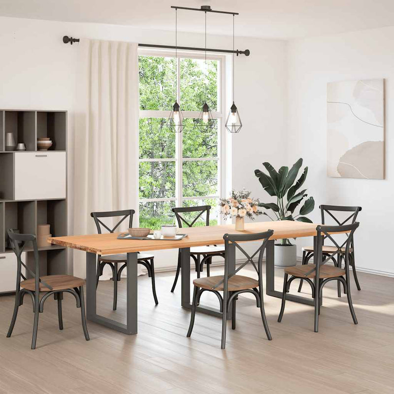 vidaXL 3 db antracitszürke, U alakú acél étkezőasztalláb 90 x (72-73) cm
