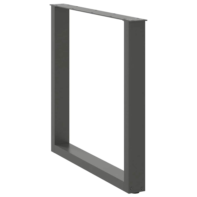 vidaXL 3 db antracitszürke, U alakú acél étkezőasztalláb 90 x (72-73) cm