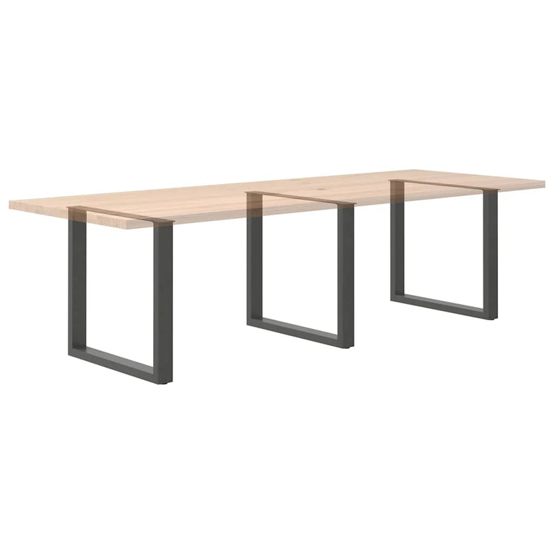 vidaXL 3 db antracitszürke, U alakú acél étkezőasztalláb 90 x (72-73) cm