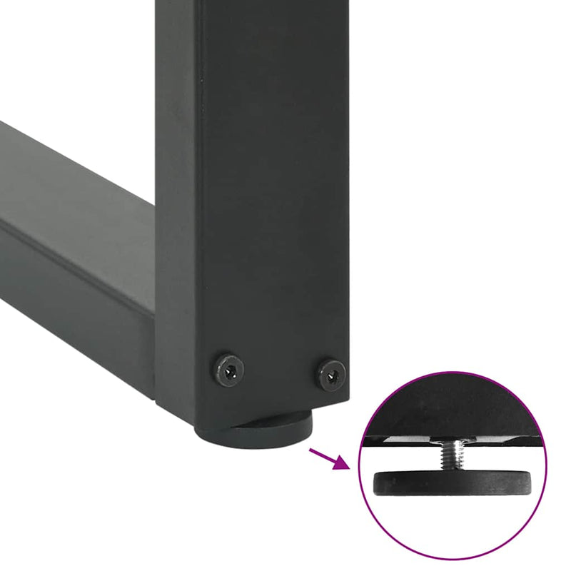 vidaXL 3 db antracitszürke, U alakú acél étkezőasztalláb 90 x (72-73) cm