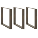 vidaXL 3 db U alakú étkezőasztal láb natúr acél 90 x (72-73) cm acél