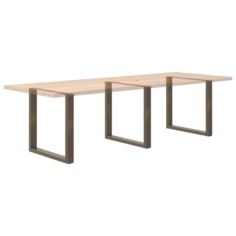 vidaXL 3 db U alakú étkezőasztal láb natúr acél 90 x (72-73) cm acél