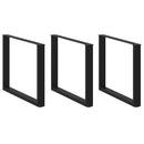 vidaXL 3 db U alakú étkezőasztal láb fekete 100 x (72-73) cm acél étkezőasztalhoz