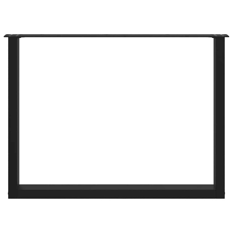 vidaXL 3 db U alakú étkezőasztal láb fekete 100 x (72-73) cm acél étkezőasztalhoz