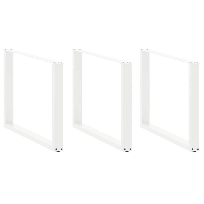 vidaXL 3 db U alakú étkezőasztal láb fehér 100 x (72-73) cm acél étkezőasztal láb
