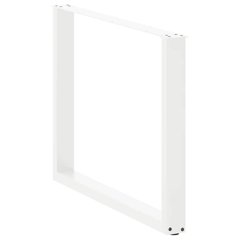 vidaXL 3 db U alakú étkezőasztal láb fehér 100 x (72-73) cm acél étkezőasztal láb