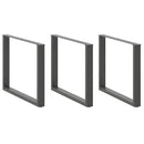 vidaXL 3 db antracitszürke, U alakú étkezőasztal láb 100 x (72-73) cm acél