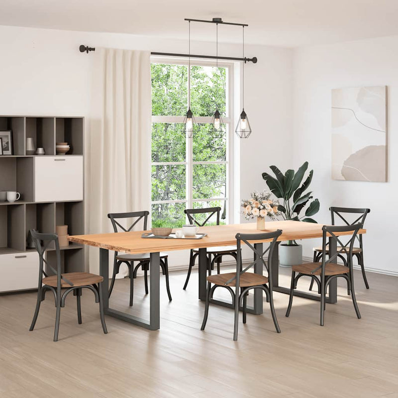 vidaXL 3 db antracitszürke, U alakú étkezőasztal láb 100 x (72-73) cm acél