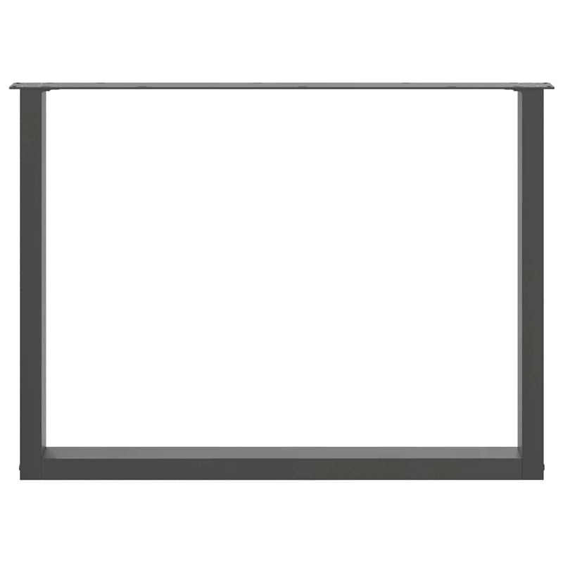 vidaXL 3 db antracitszürke, U alakú étkezőasztal láb 100 x (72-73) cm acél