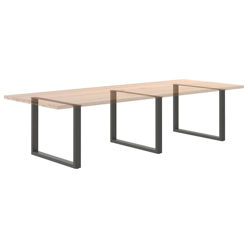vidaXL 3 db antracitszürke, U alakú étkezőasztal láb 100 x (72-73) cm acél