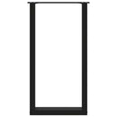 vidaXL 2 db U alakú bárasztalláb, fekete, 40 x (90-91) cm, acél
