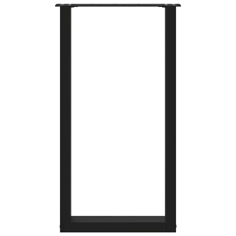 vidaXL 2 db U alakú bárasztalláb, fekete, 40 x (90-91) cm, acél