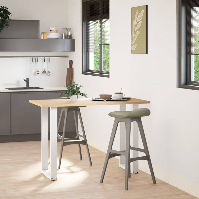 vidaXL 2 db U alakú bárasztalláb, fehér, 40 x (90-91) cm, acél