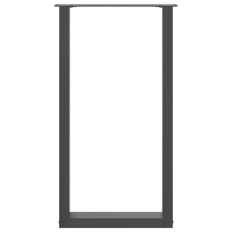 vidaXL 2 db antracitszürke, U-alakú acél bárasztalláb 50x(90-91) cm