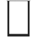 vidaXL 2 db U alakú bárasztalláb, fekete, 60 x (90-91) cm, acél