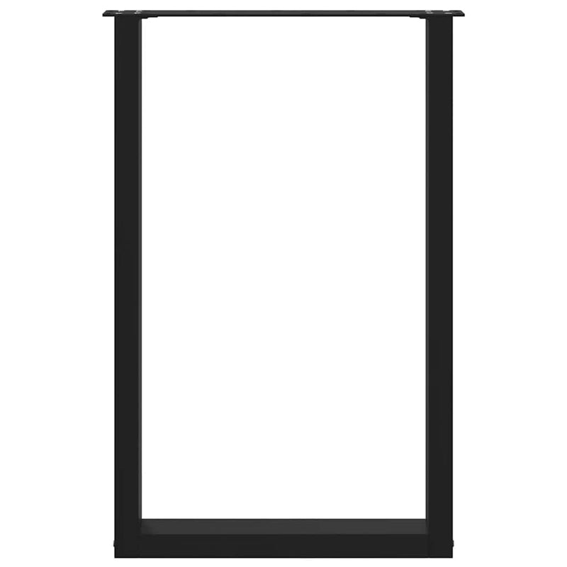 vidaXL 2 db U alakú bárasztalláb, fekete, 60 x (90-91) cm, acél