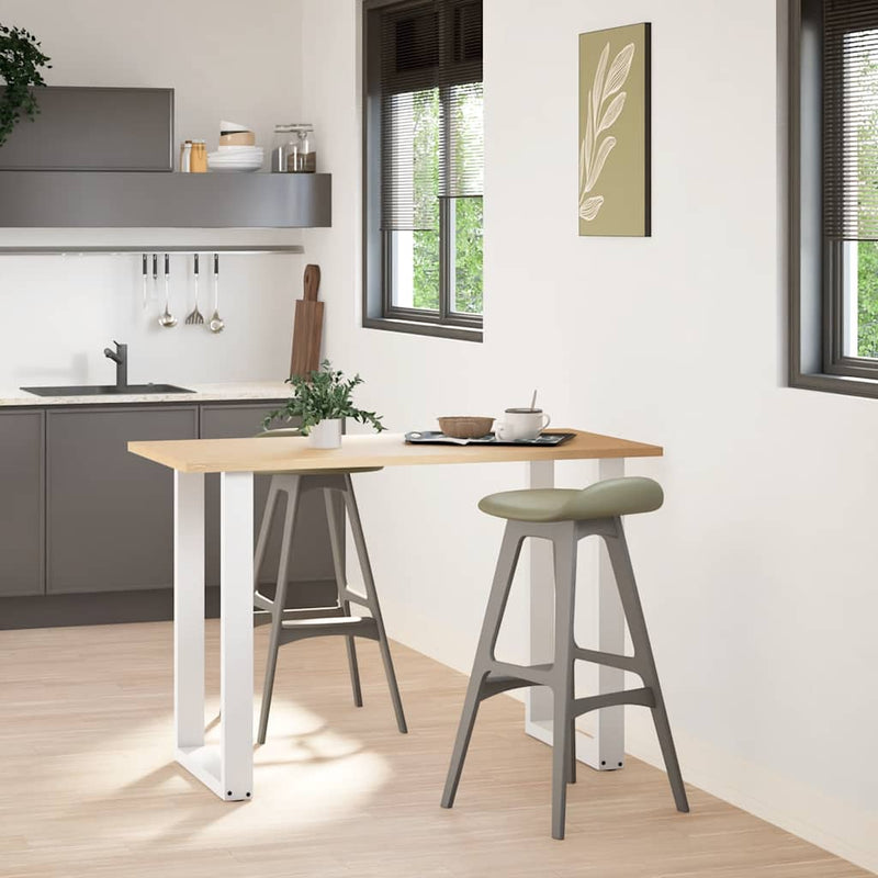 vidaXL 2 db U alakú bárasztalláb fehér 60x(90-91) cm acél